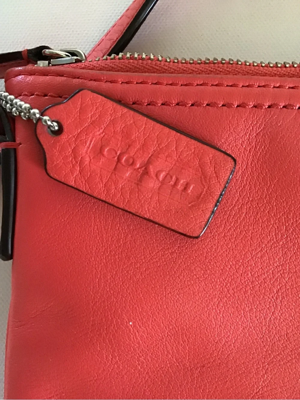 Coach Coral Leather Swingpack Crossbody Bag | Slim Zip Crossbody Purse
